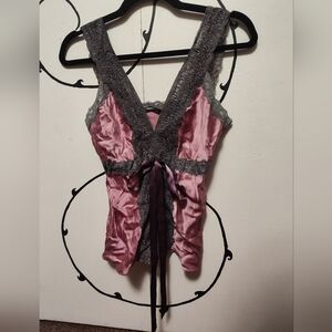 Pink and Gray Lace Chemise